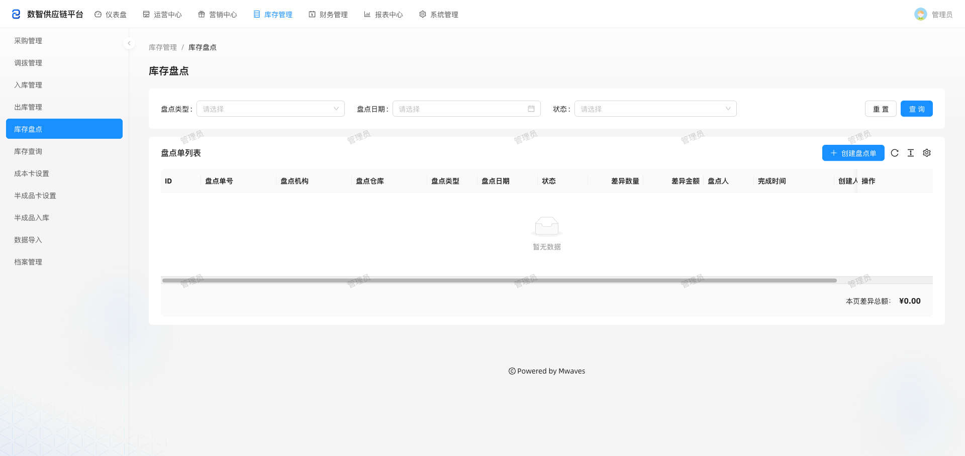 库存盘点列表